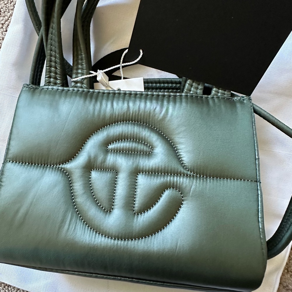 Green puffer Telfar bag